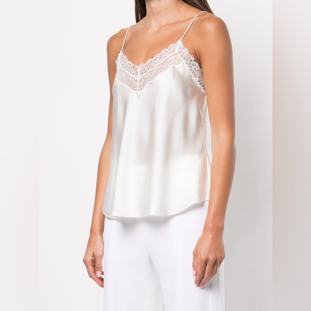 Jonathan Simkhai Erika Ivory White silk Lace Camisole top
